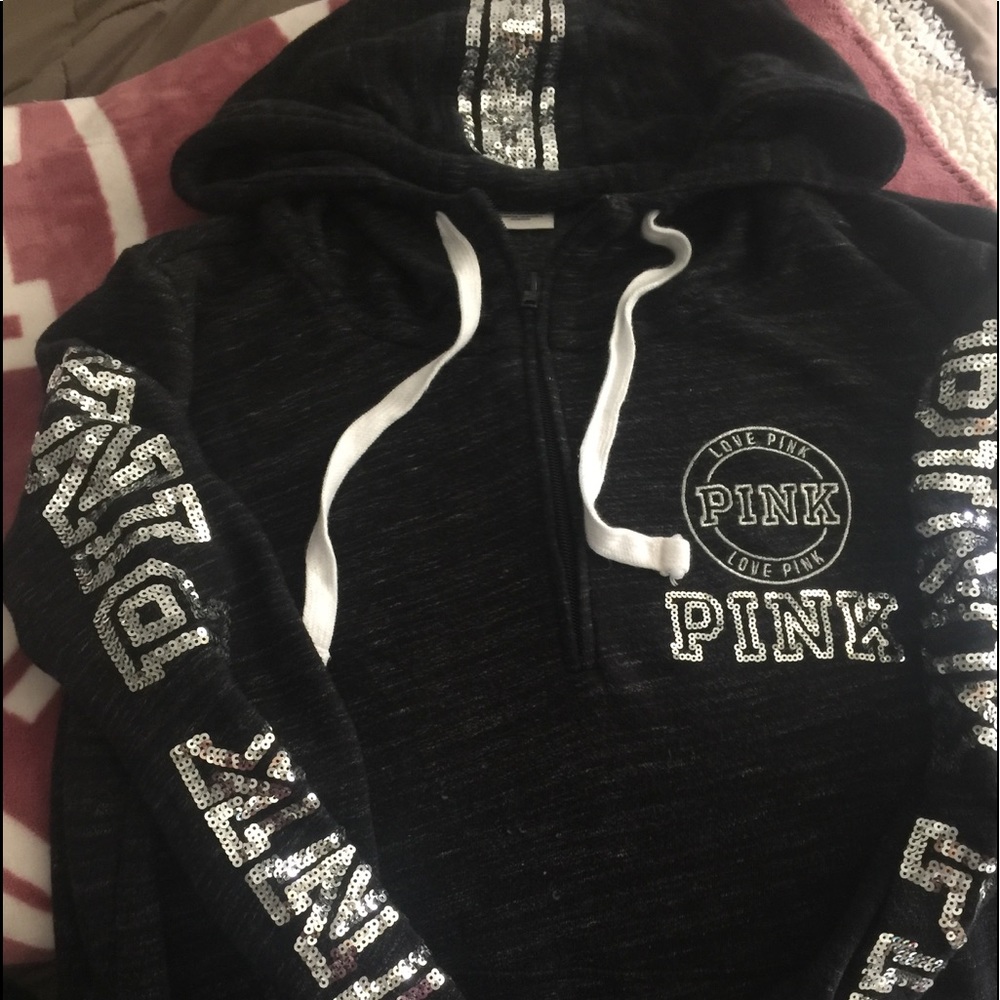 Large bling half zip